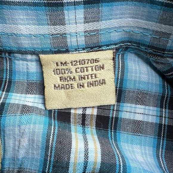 Larry Mahan Long Sleeve Pearl Snap Men’s Shirt Size Large Plaid Multicolor - Picture 4 of 7